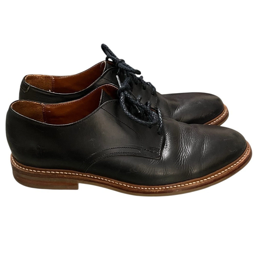 Frye Carter black leather lace up derby shoes Made in Mexico
